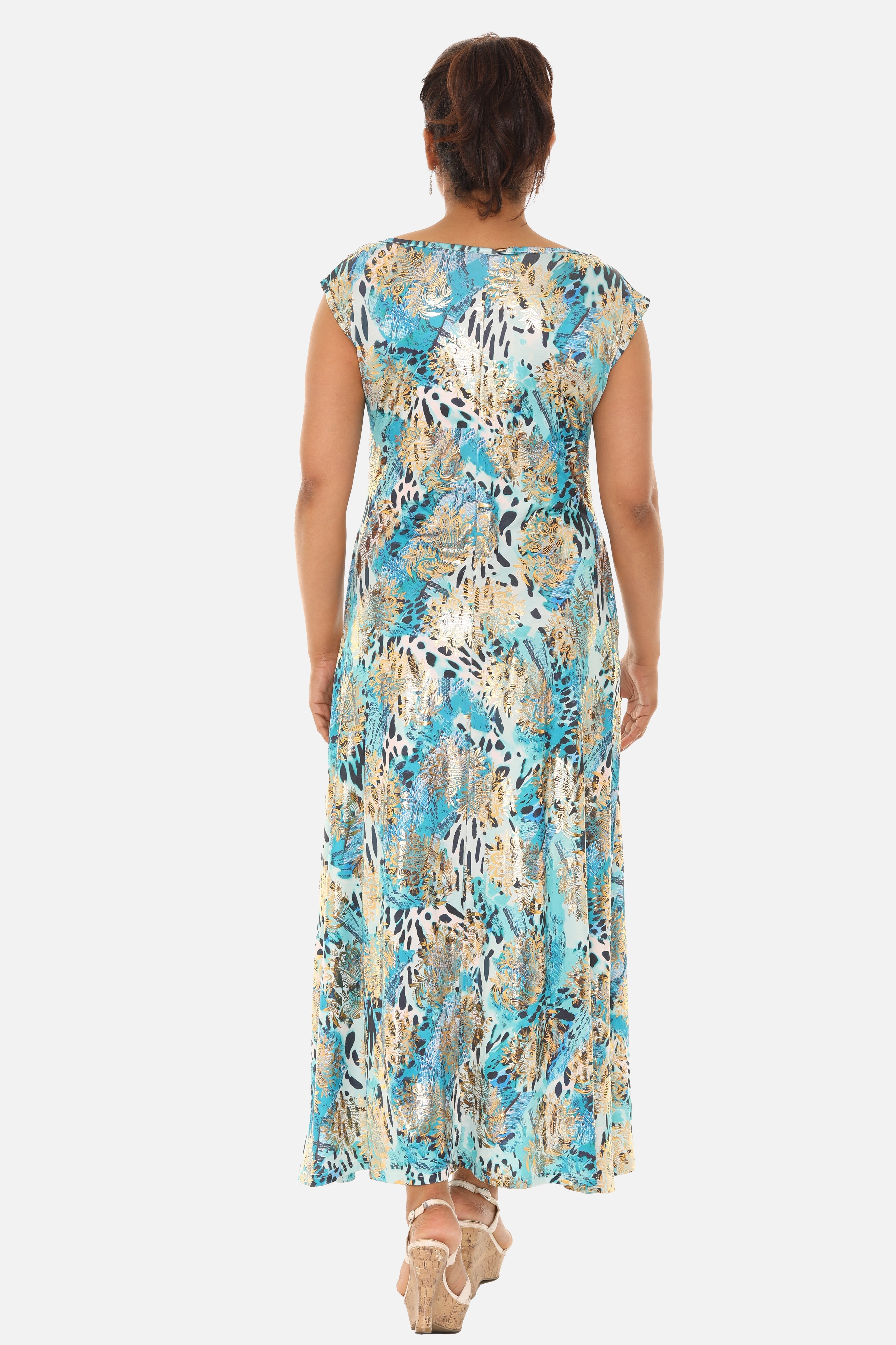 Short Sleeve Abstract Floral Printed Dress - Charming Charlie