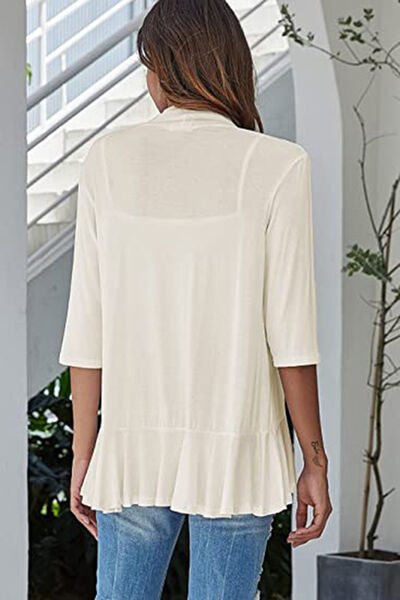 Open Front Three-Quarter Sleeve Cardigan - Charming Charlie