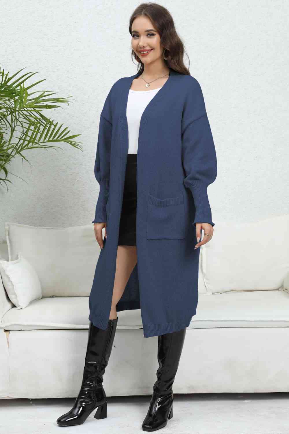 Open Front Dropped Shoulder Cardigan - Charming Charlie