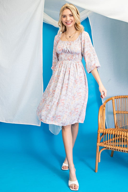3/4 Sleeve Novelty Printed Dress - Charming Charlie