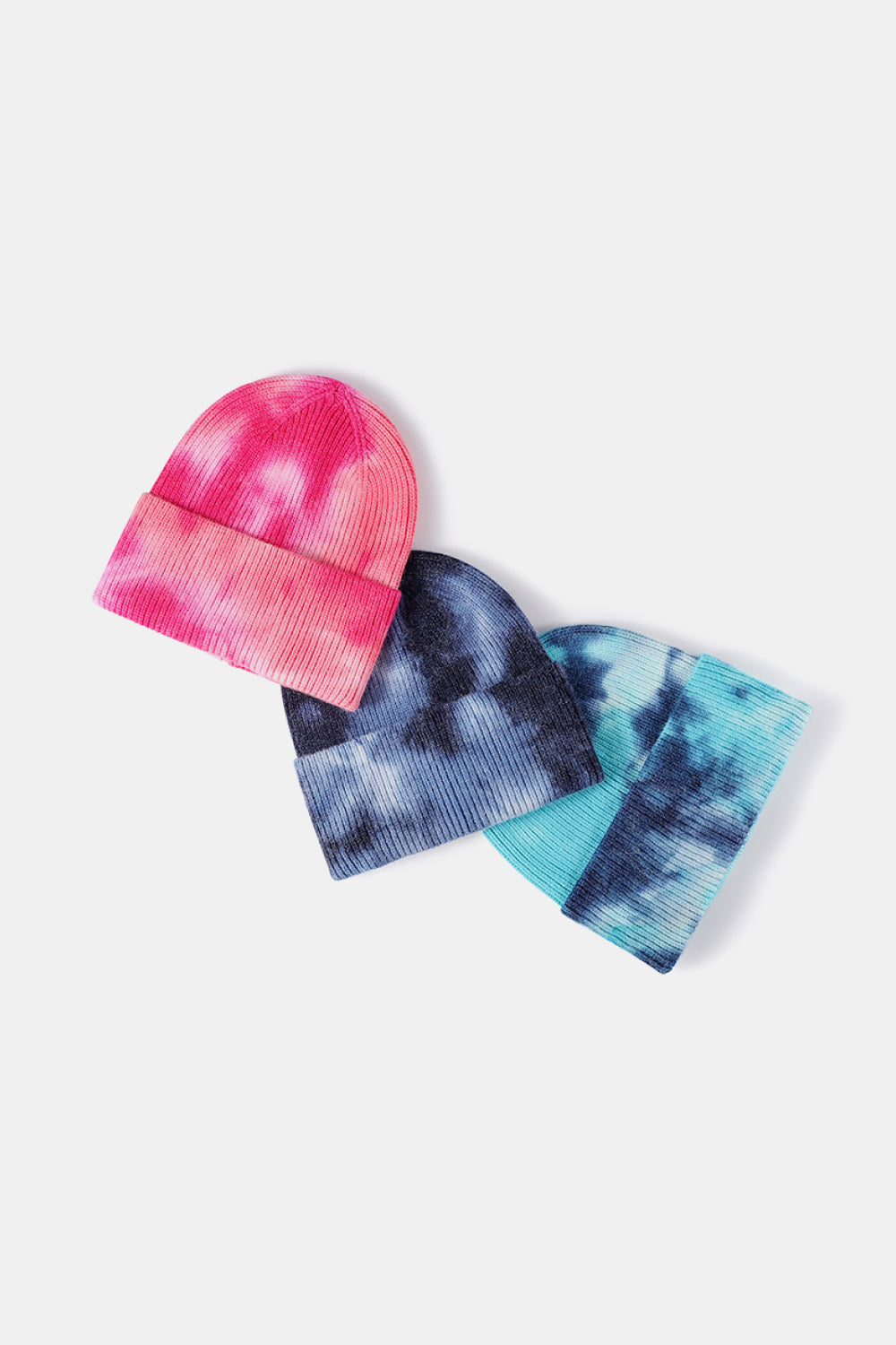 Tie-Dye Cuffed Rib-Knit Beanie Hat - Charming Charlie