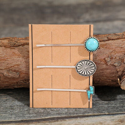 3 PCS/Set Artificial Turquoise Hair Pins - Charming Charlie