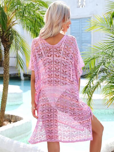 Slit Openwork V-Neck Cover Up - Charming Charlie