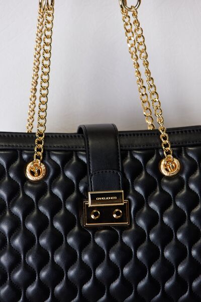 David Jones Quilted PU Leather Handbag - Charming Charlie