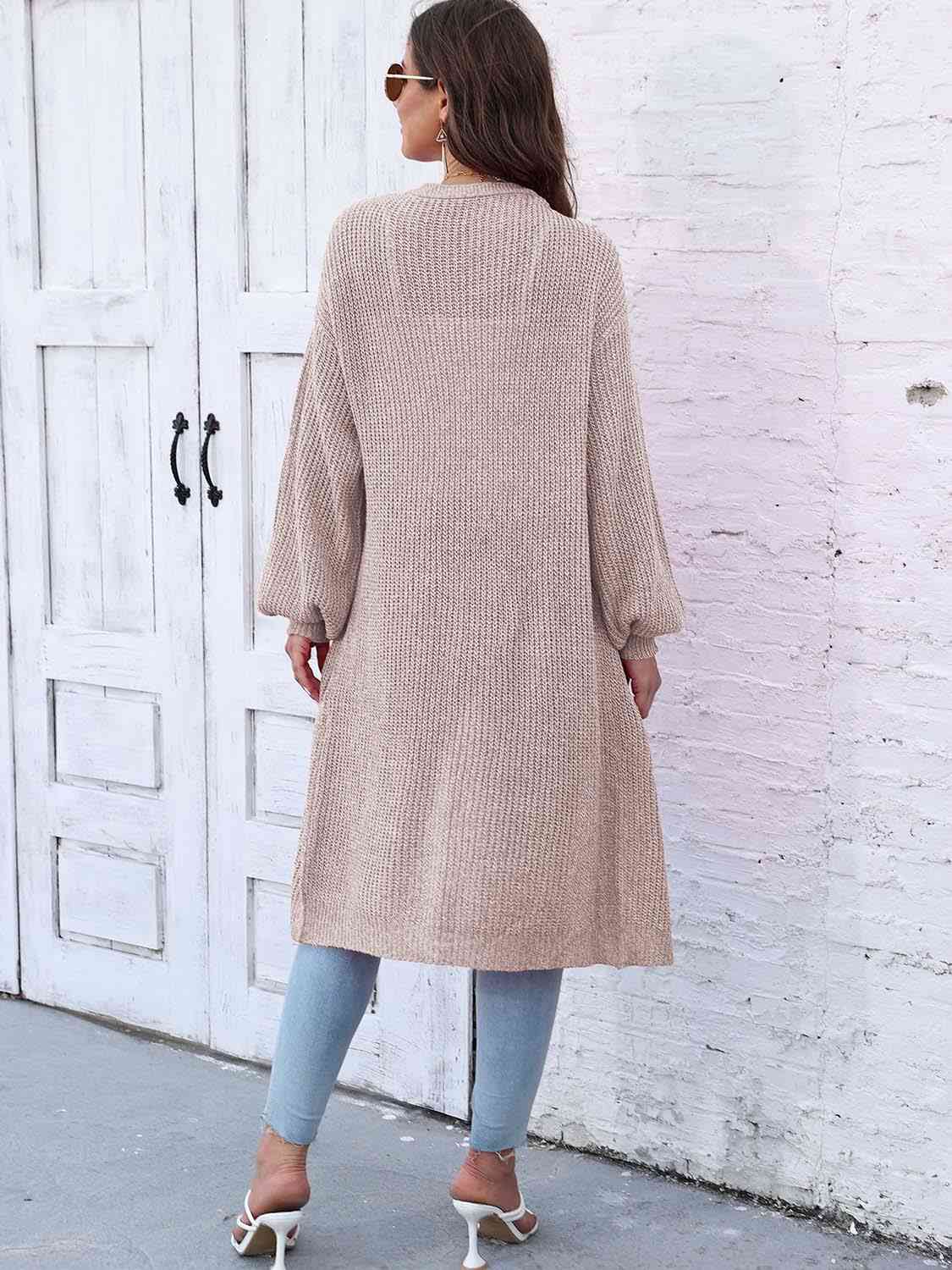 Open Front Longline Cardigan with Pockets - Charming Charlie