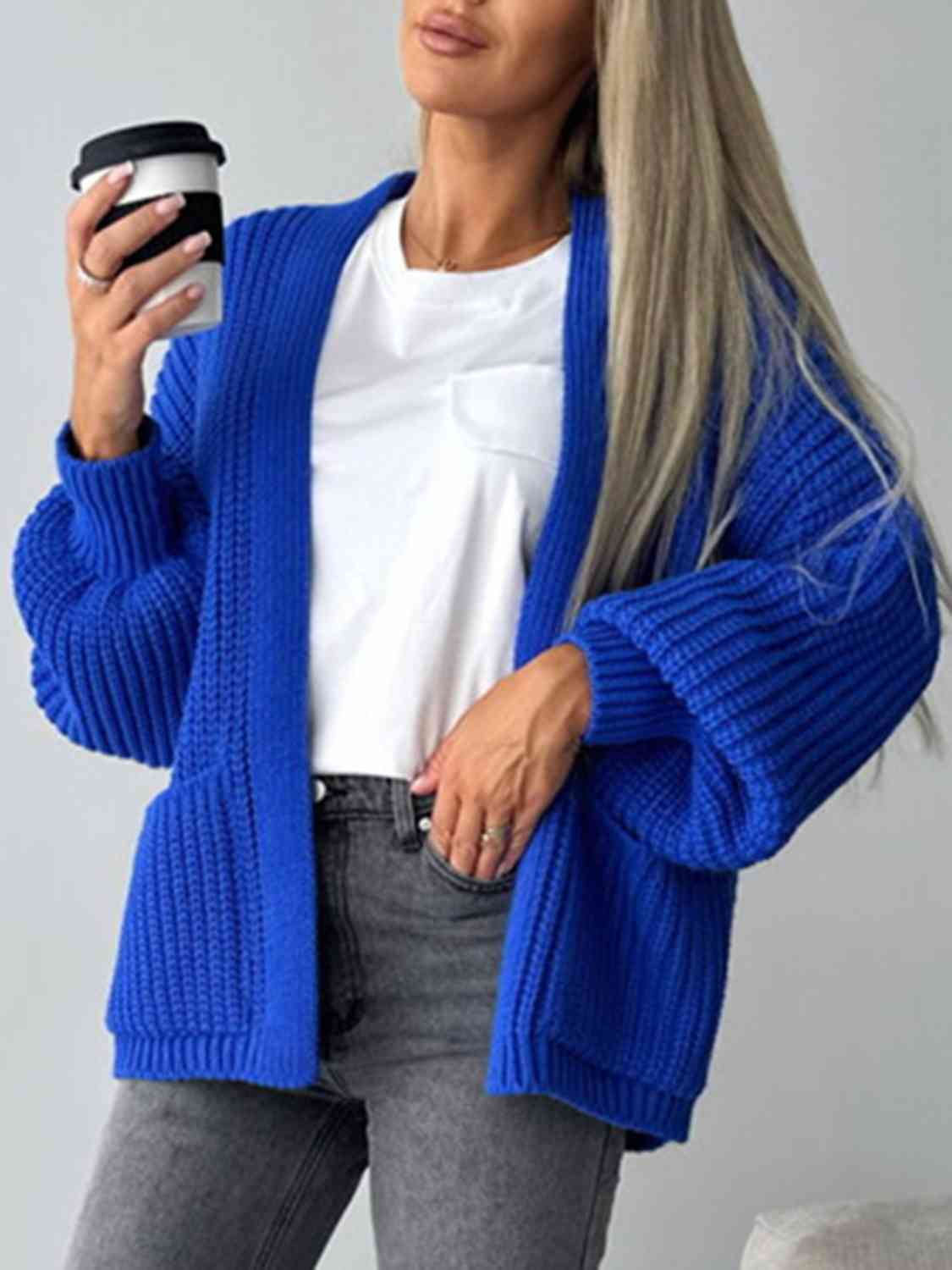 Open Front Dropped Shoulder Cardigan - Charming Charlie