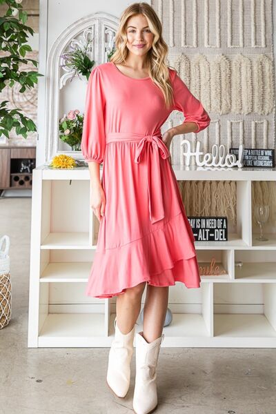 Reborn J Tie Front Ruffle Hem Dress - Charming Charlie