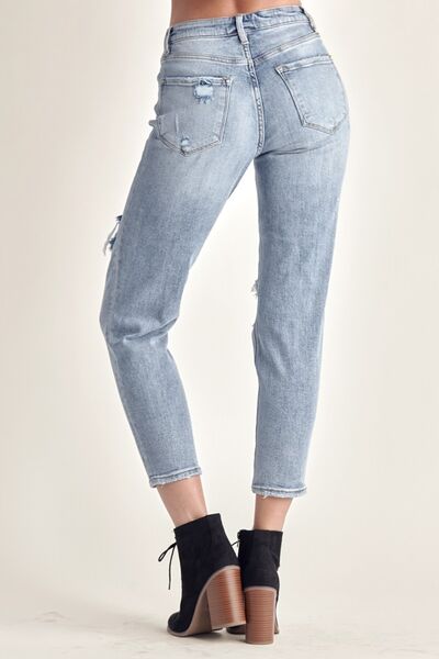 RISEN Distressed Slim Cropped Jeans - Charming Charlie