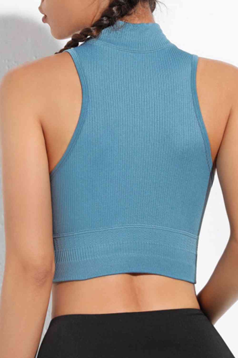 Mock Neck Ribbed Sports Tank - Charming Charlie