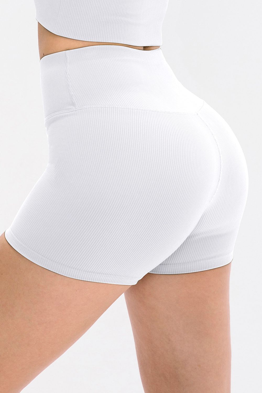 Slim Fit Wide Waistband Sports Shorts - Charming Charlie