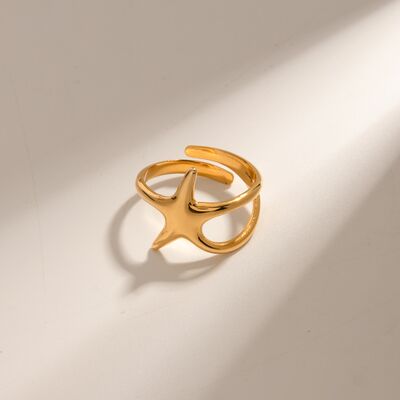 Gold-Plated Stainless Steel Star Ring - Charming Charlie