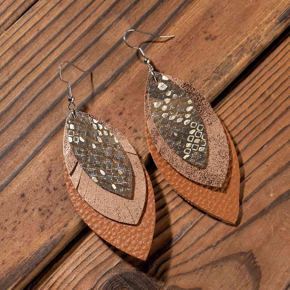 PU Leather Drop Earrings - Charming Charlie