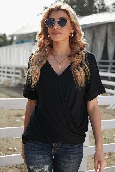Surplice Half Sleeve T-Shirt - Charming Charlie