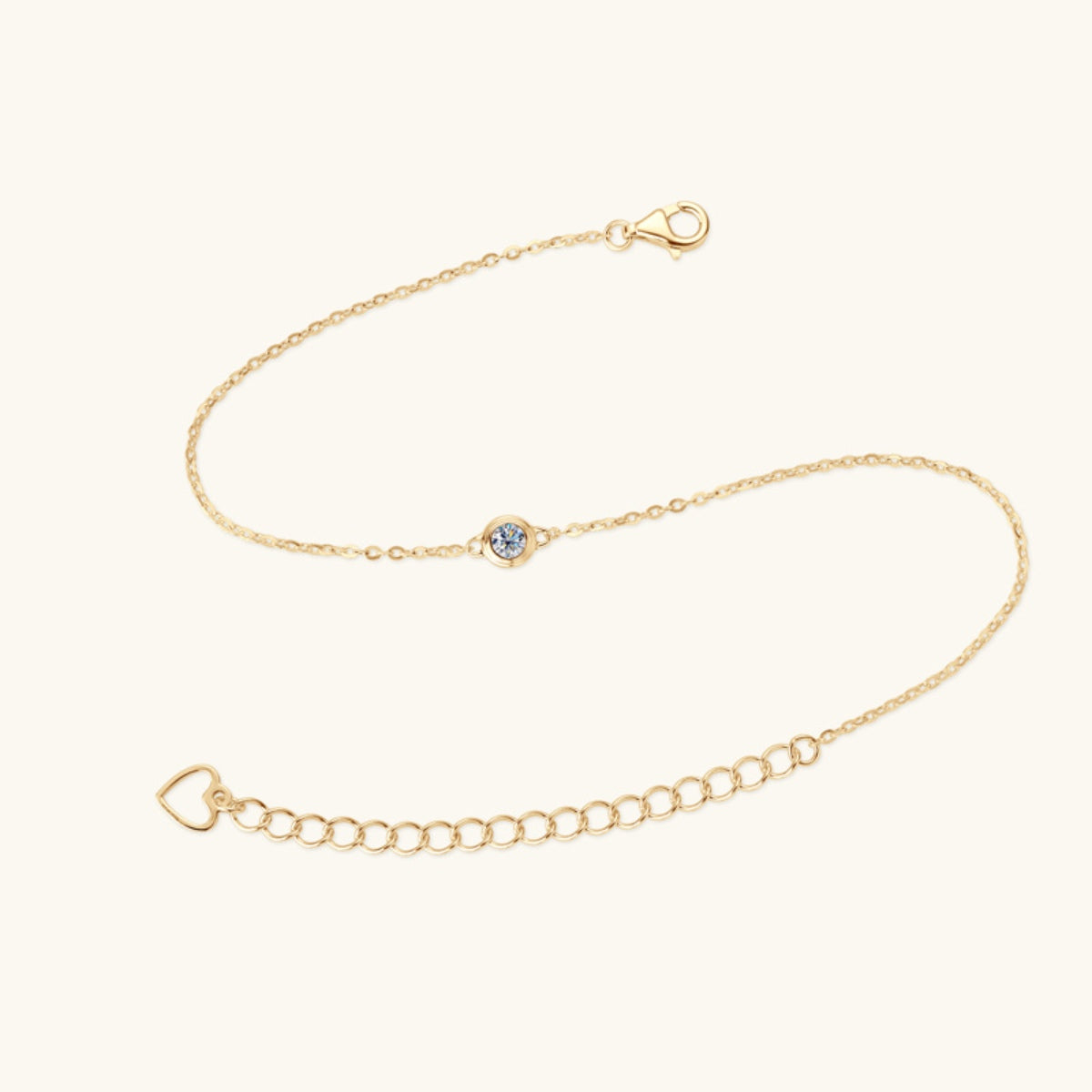 Inlaid Moissanite 925 Sterling Silver Bracelet - Charming Charlie