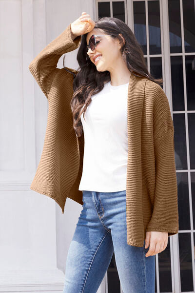 Tied Open Front Long Sleeve Cardigan - Charming Charlie