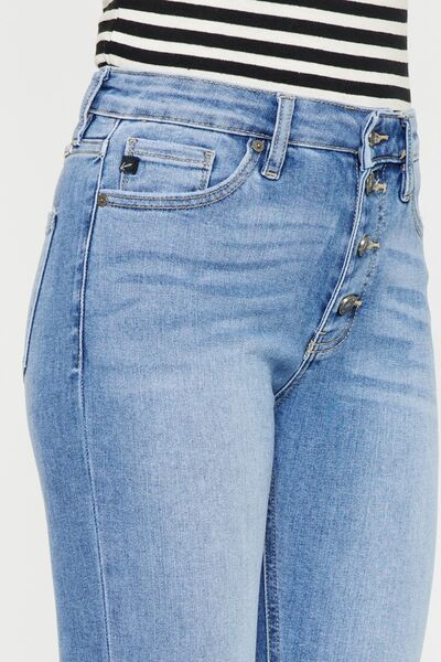 Kancan Distressed Cat's Whiskers Button Fly Jeans - Charming Charlie
