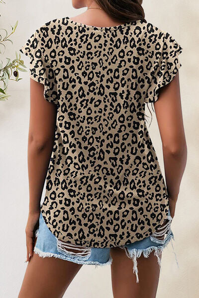 Printed Round Neck Short Sleeve T-Shirt - Charming Charlie