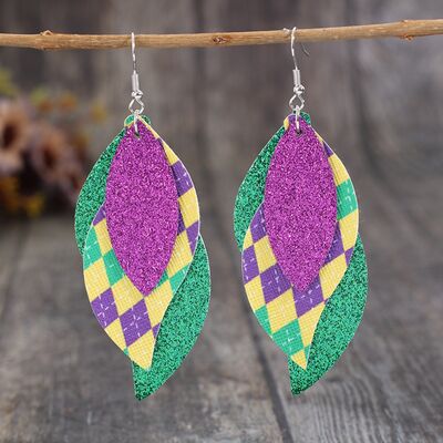 PU Leather Leaf Dangle Earrings - Charming Charlie