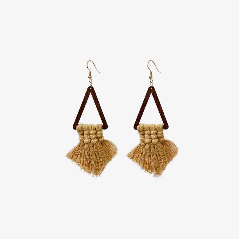 Tassel Detail Geometric Earrings - Charming Charlie