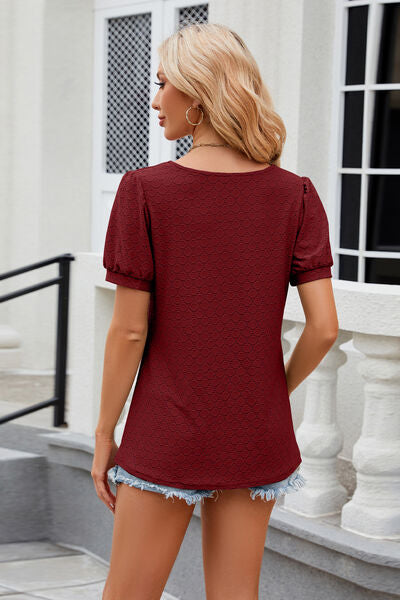 Eyelet Short Sleeve T-Shirt - Charming Charlie