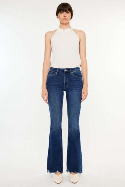 Kancan Cat's Whiskers Raw Hem Flare Jeans - Charming Charlie