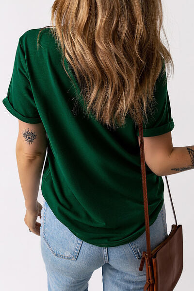LUCKY Round Neck Short Sleeve T-Shirt - Charming Charlie