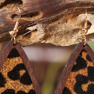 Sequin Wood Teardrop Earrings - Charming Charlie