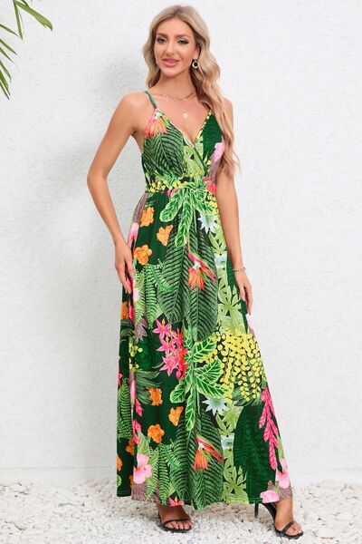 Printed Surplice Maxi Cami Dress - Charming Charlie