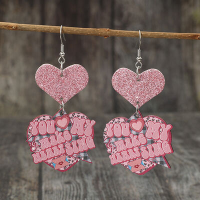 Heart Shape Wooden Earrings - Charming Charlie