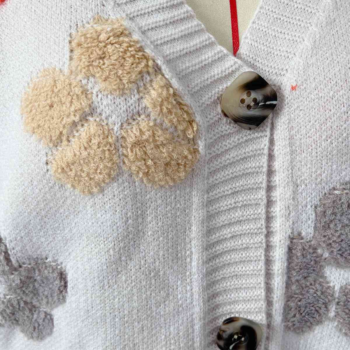 Floral V-Neck Button Up Cardigan with Pockets - Charming Charlie