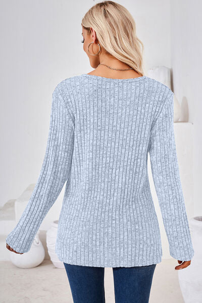 Round Neck Long Sleeve T-Shirt - Charming Charlie