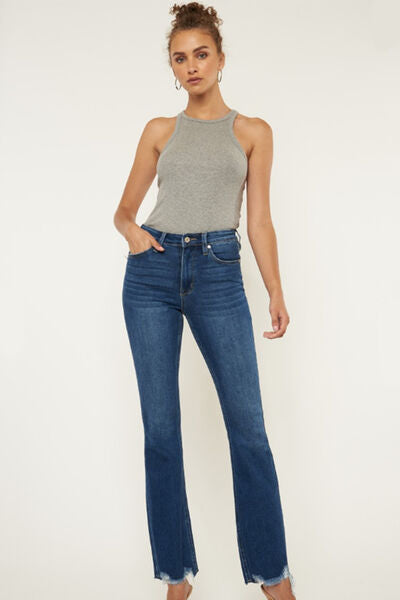 Kancan Cat's Whiskers Raw Hem Flare Jeans - Charming Charlie