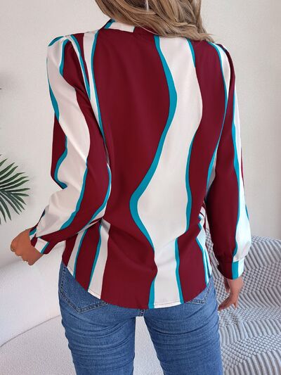 Printed Button Up Long Sleeve Shirt - Charming Charlie