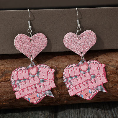 Heart Shape Wooden Earrings - Charming Charlie