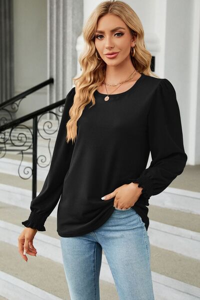 Round Neck Long Sleeve T-Shirt - Charming Charlie
