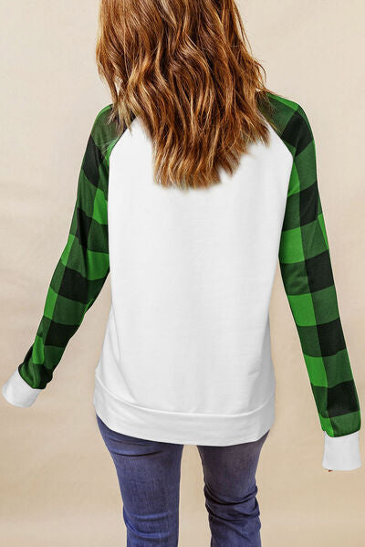 Lucky Clover Round Neck Long Sleeve T-Shirt - Charming Charlie