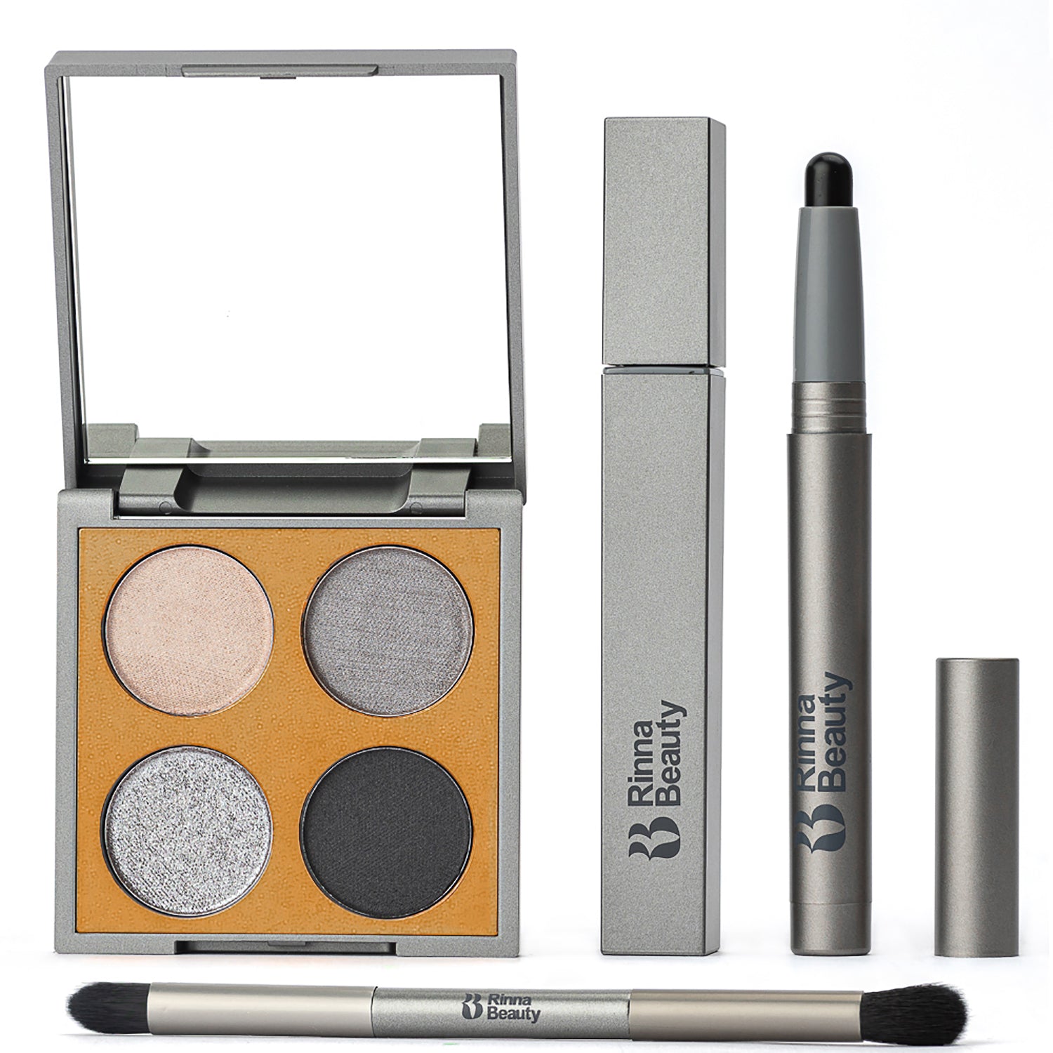 RINNA BEAUTY Iconic Eye Kit Smoke Show Quad + Diamond Noir Eye Crayon - Charming Charlie