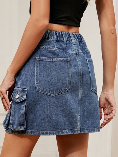 High Waist Denim Skirt - Charming Charlie