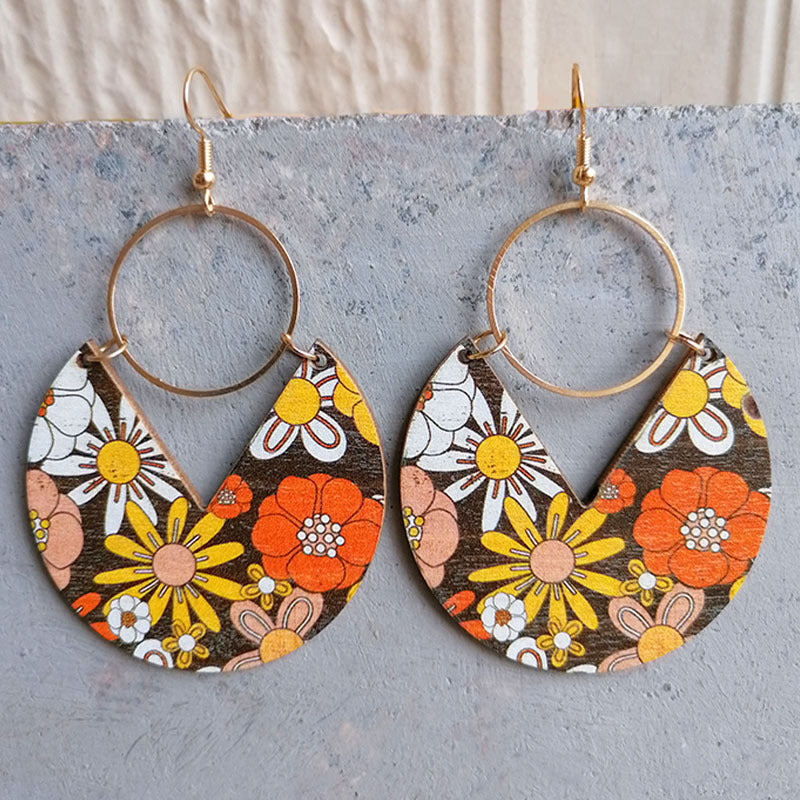 Ms.Pac-Man Shape Wooden Dangle Earrings - Charming Charlie