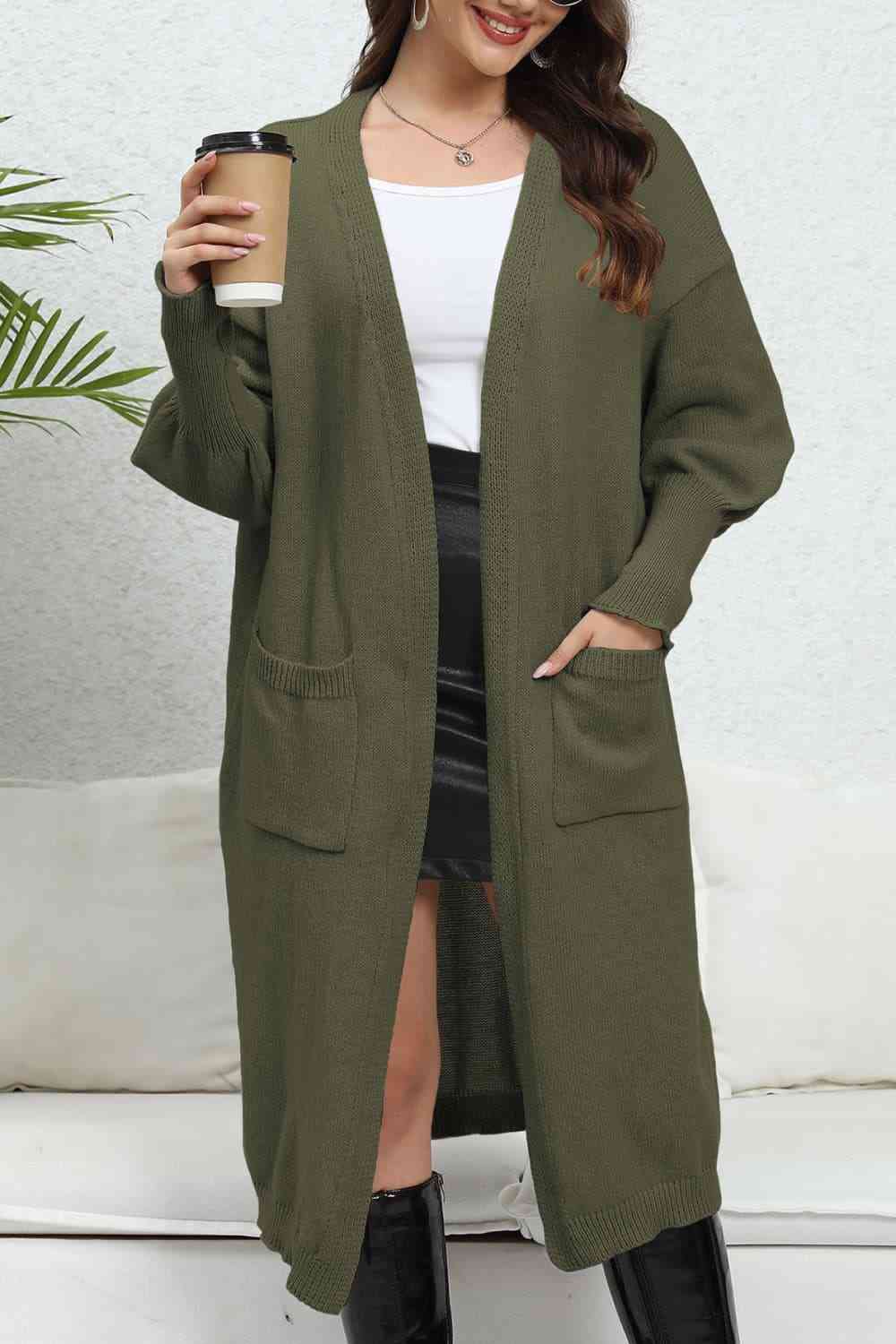 Open Front Dropped Shoulder Cardigan - Charming Charlie