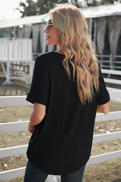 Surplice Half Sleeve T-Shirt - Charming Charlie