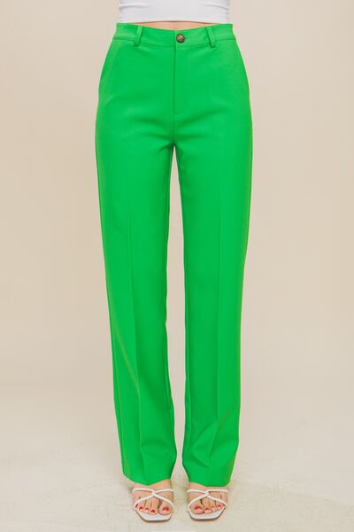 LOVE TREE High Waist Straight Pants - Charming Charlie