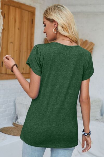 V-Neck Petal Sleeve T-Shirt - Charming Charlie