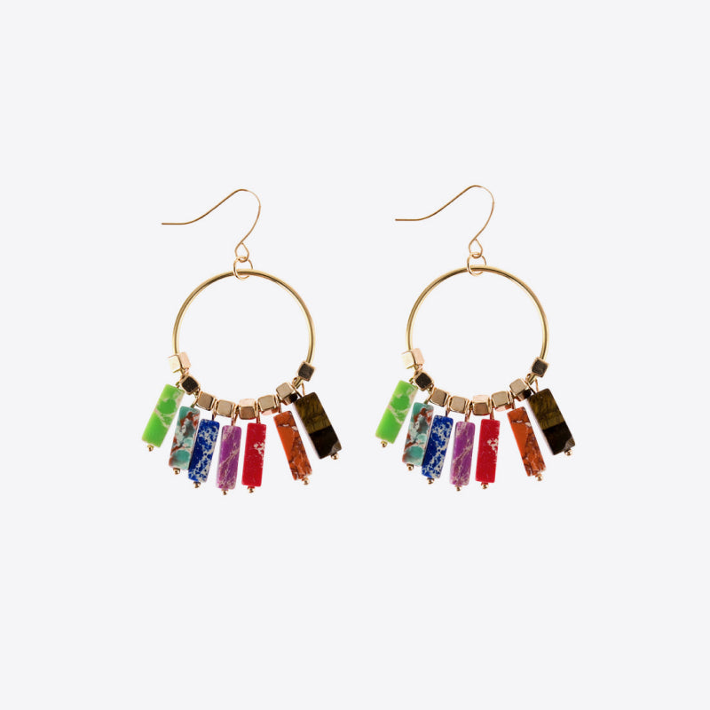 Multicolored Stone Dangle Earrings - Charming Charlie