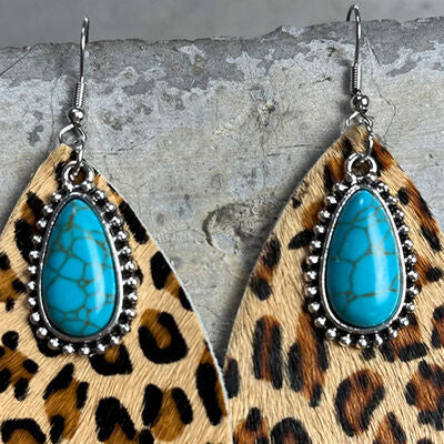 Artificial Turquoise Teardrop Earrings - Charming Charlie
