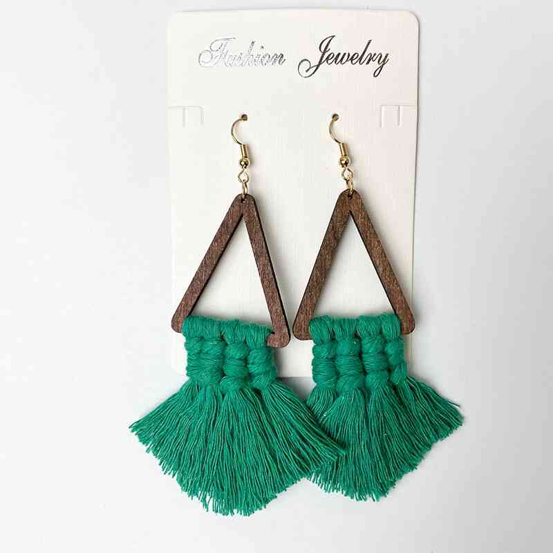 Tassel Detail Geometric Earrings - Charming Charlie