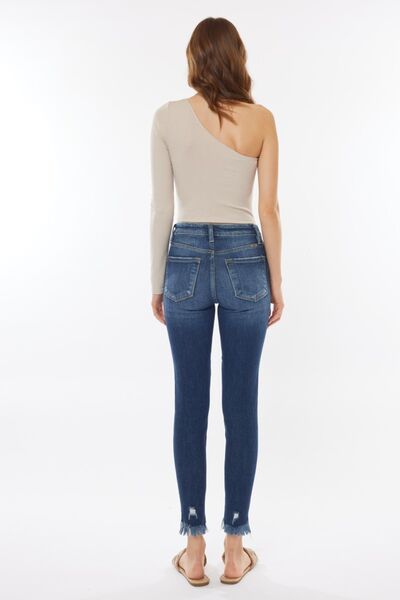 Kancan Raw Hem High Waist Cropped Jeans - Charming Charlie