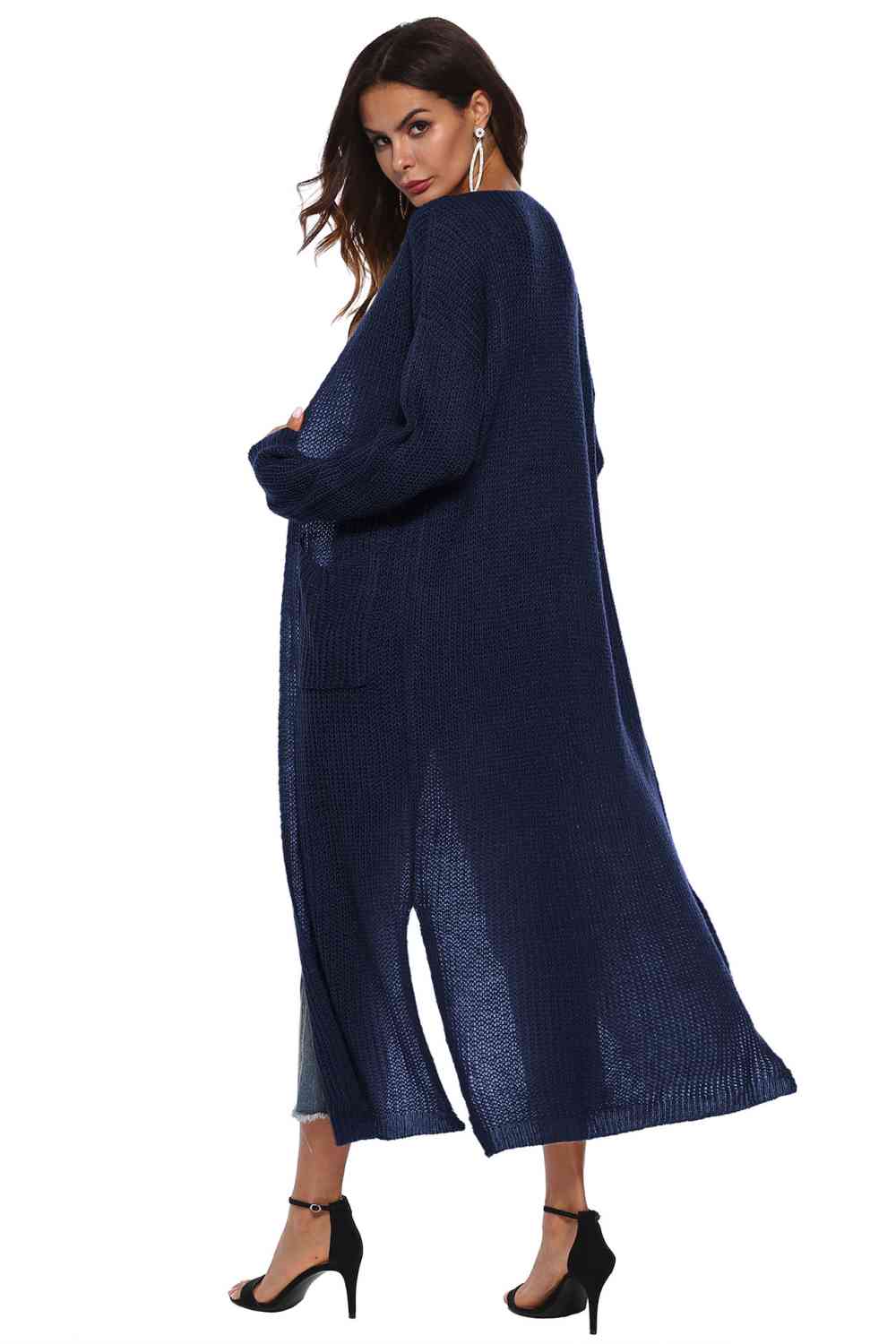 Long Sleeve Open Front Buttoned Cardigan - Charming Charlie