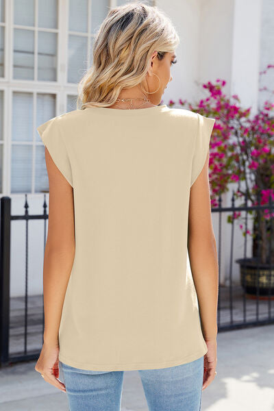 V-Neck Cap Sleeve Tank - Charming Charlie