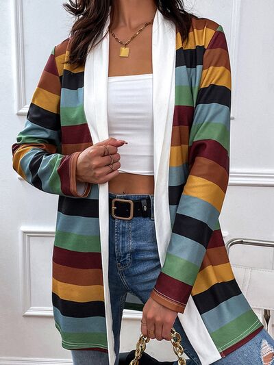 Color Block Open Front Cardigan - Charming Charlie